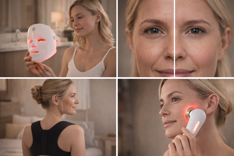 Masque LED visage NOVEA – luminothérapie 7 modes à domicile