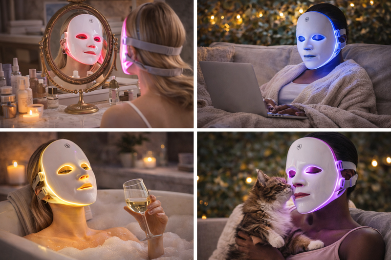 Masque LED NOVEA lumière rouge – traitement anti-imperfections visage